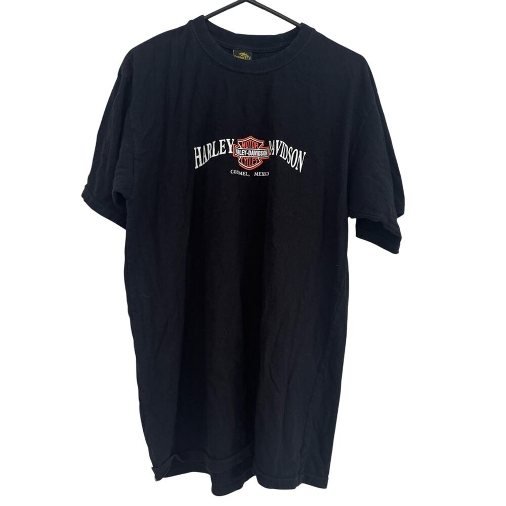 Harley Davidson Motorcycles Black Short‎ Sleeve Graphic T Shirt Size XXL Cozumel